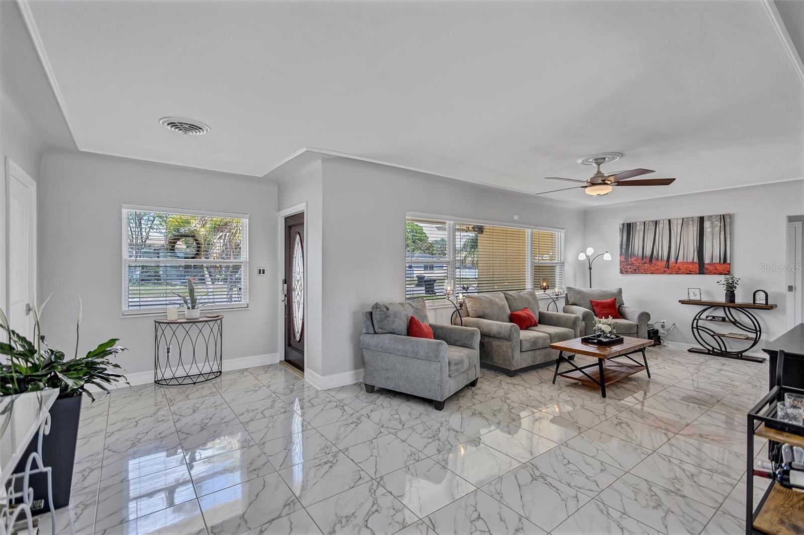 view looking to front door