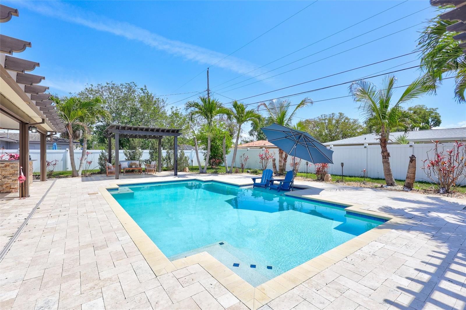 Large Travertine Deck