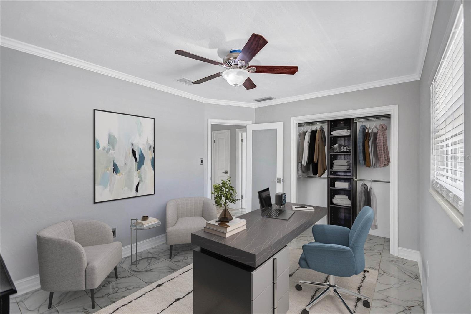 2nd bedroom set up as an office