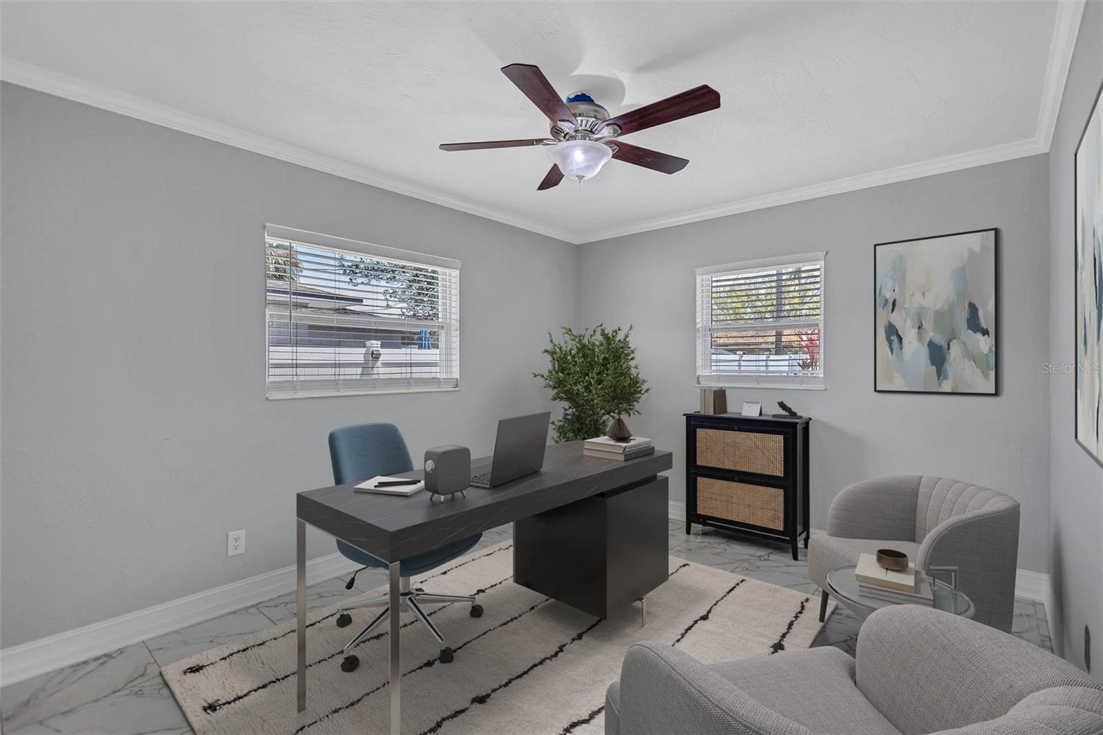 2nd bedroom set up as an office