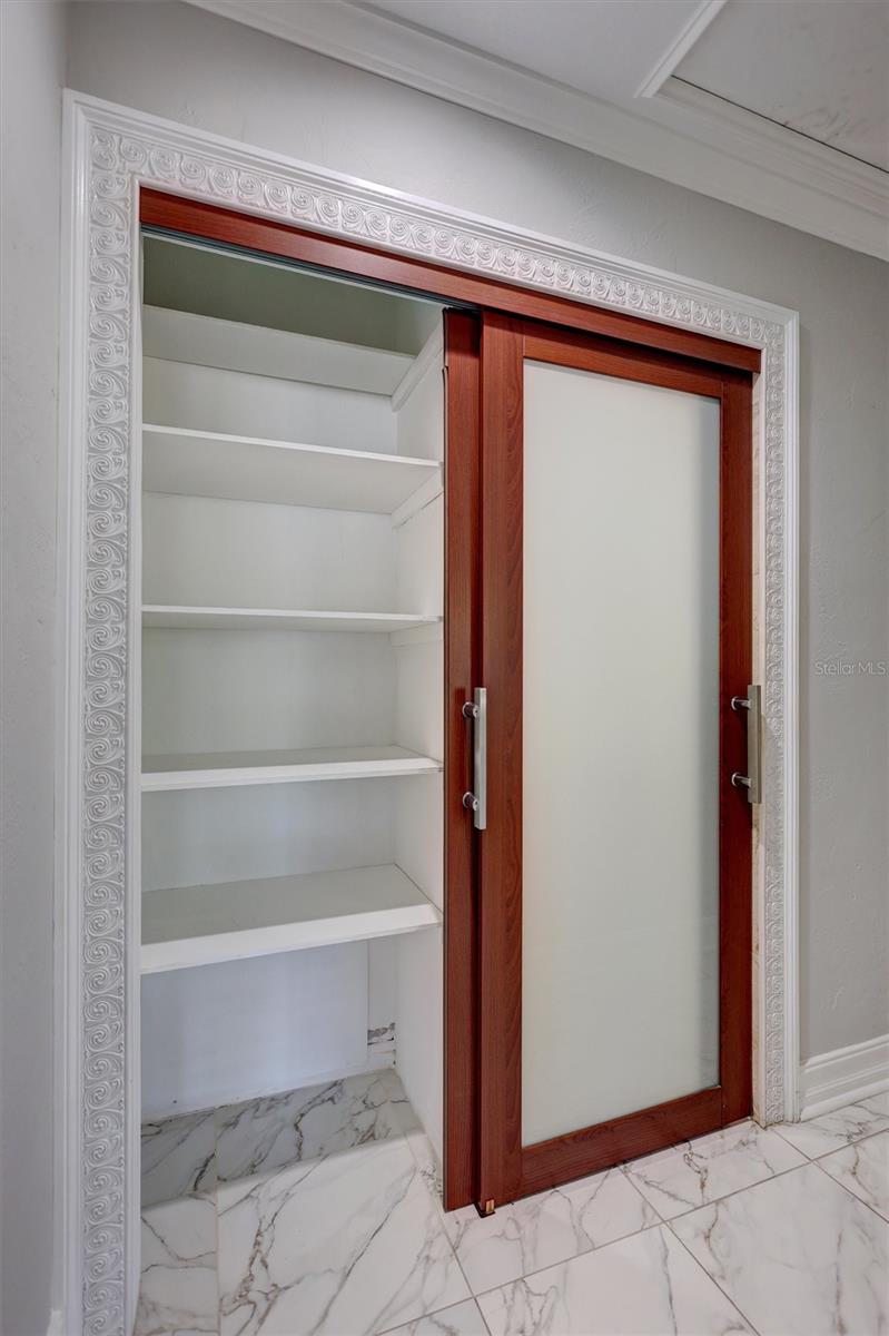 Linen closet outside Renovated Bathroom