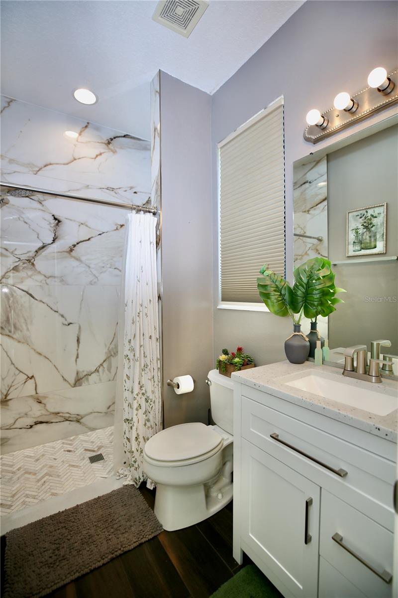 completely renovated bathroom