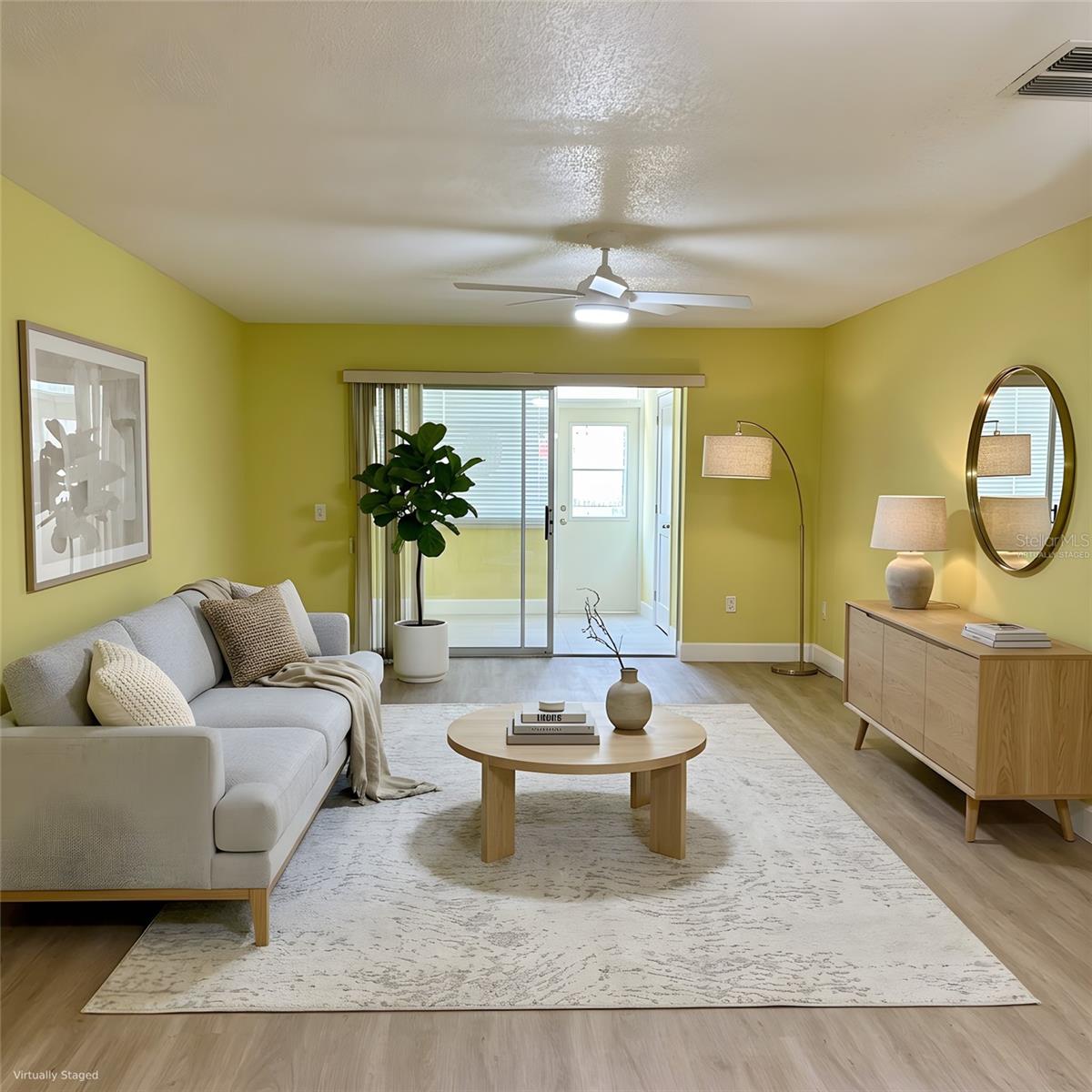 virtually staged living room