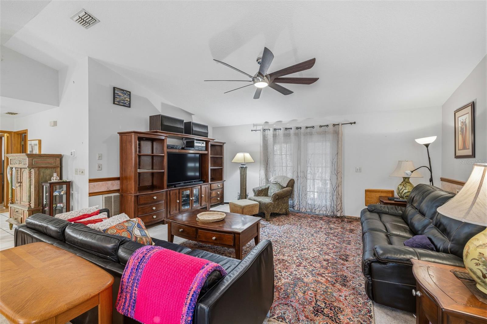 Living Room with French Doors to Lanai