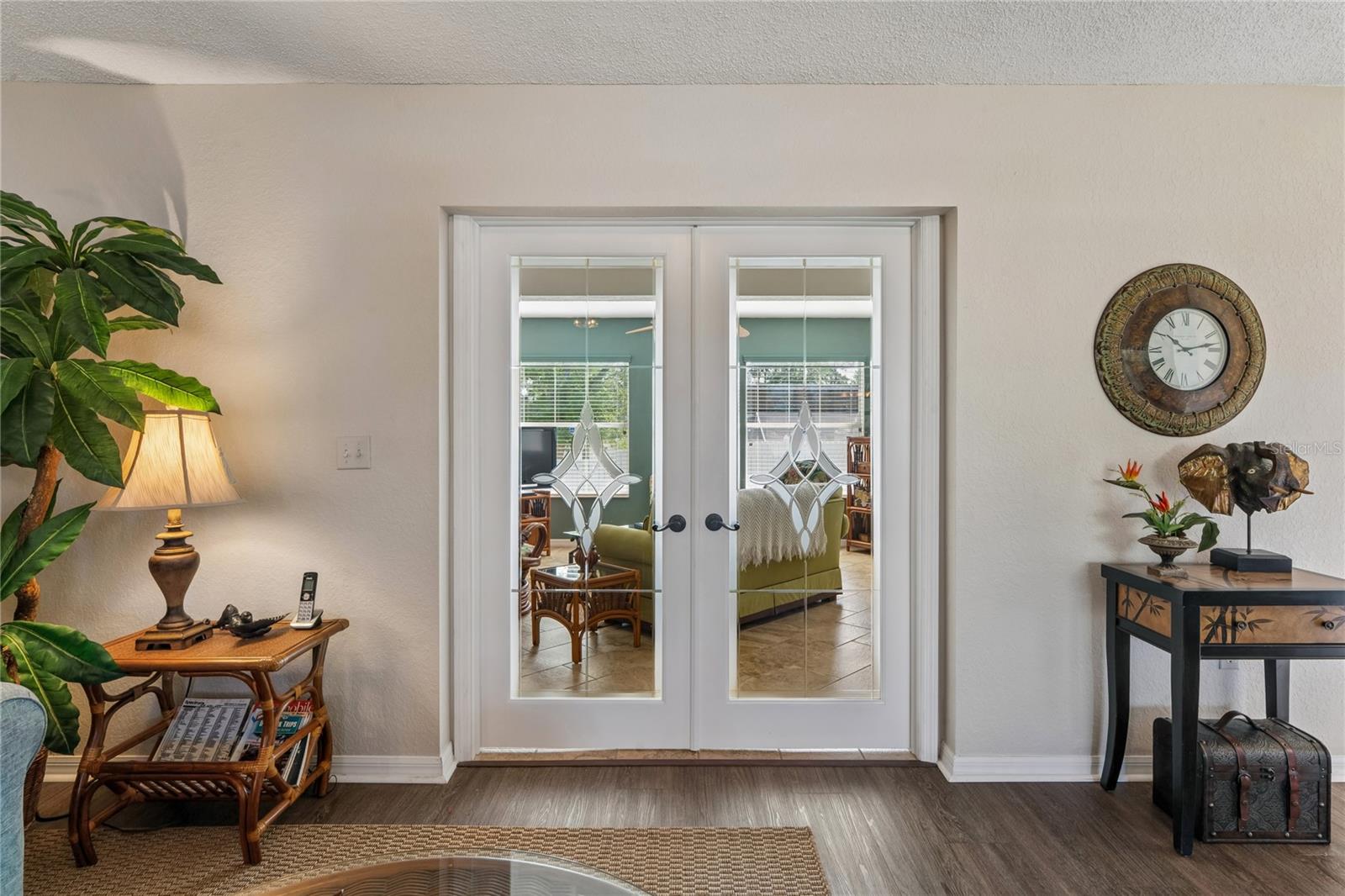 French doors to family room