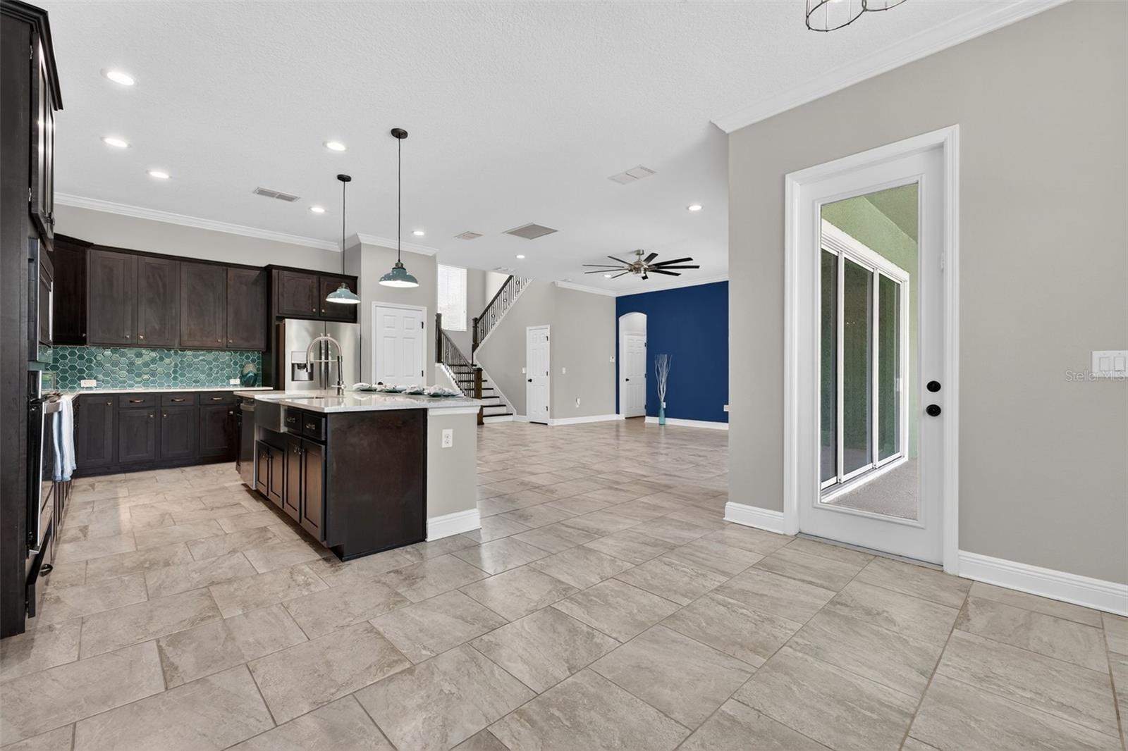 View of Kitchen & Great Room from Breakfast Nook