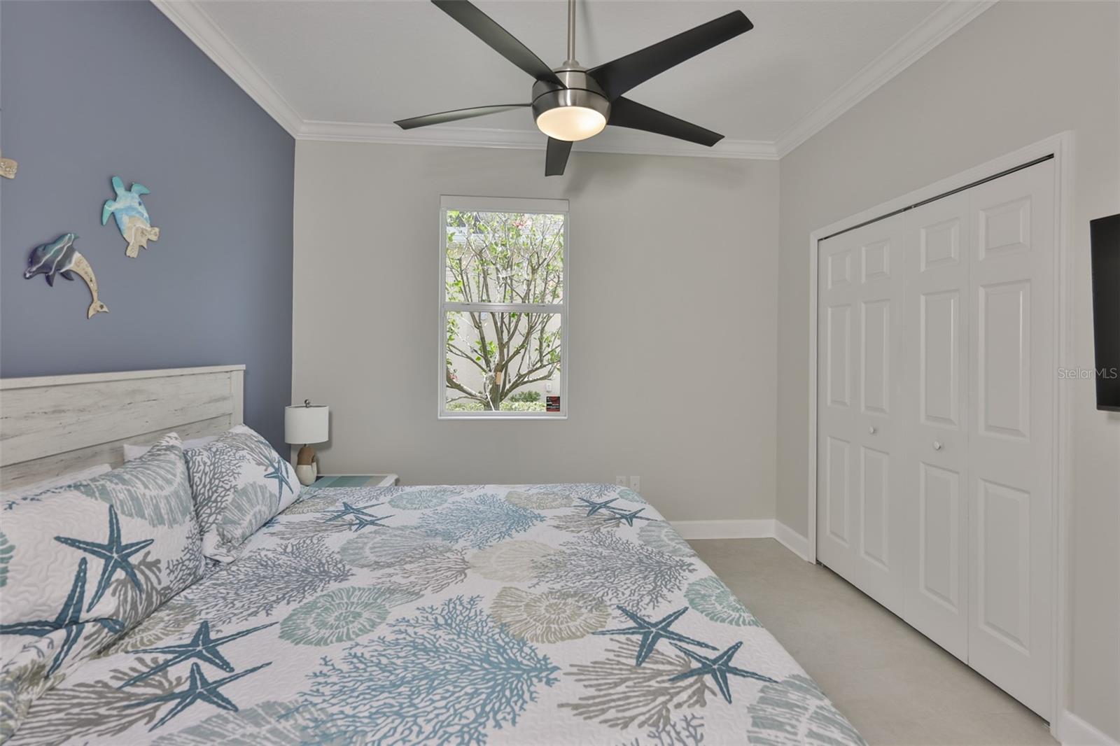 A large closet complements this room for additional storage.