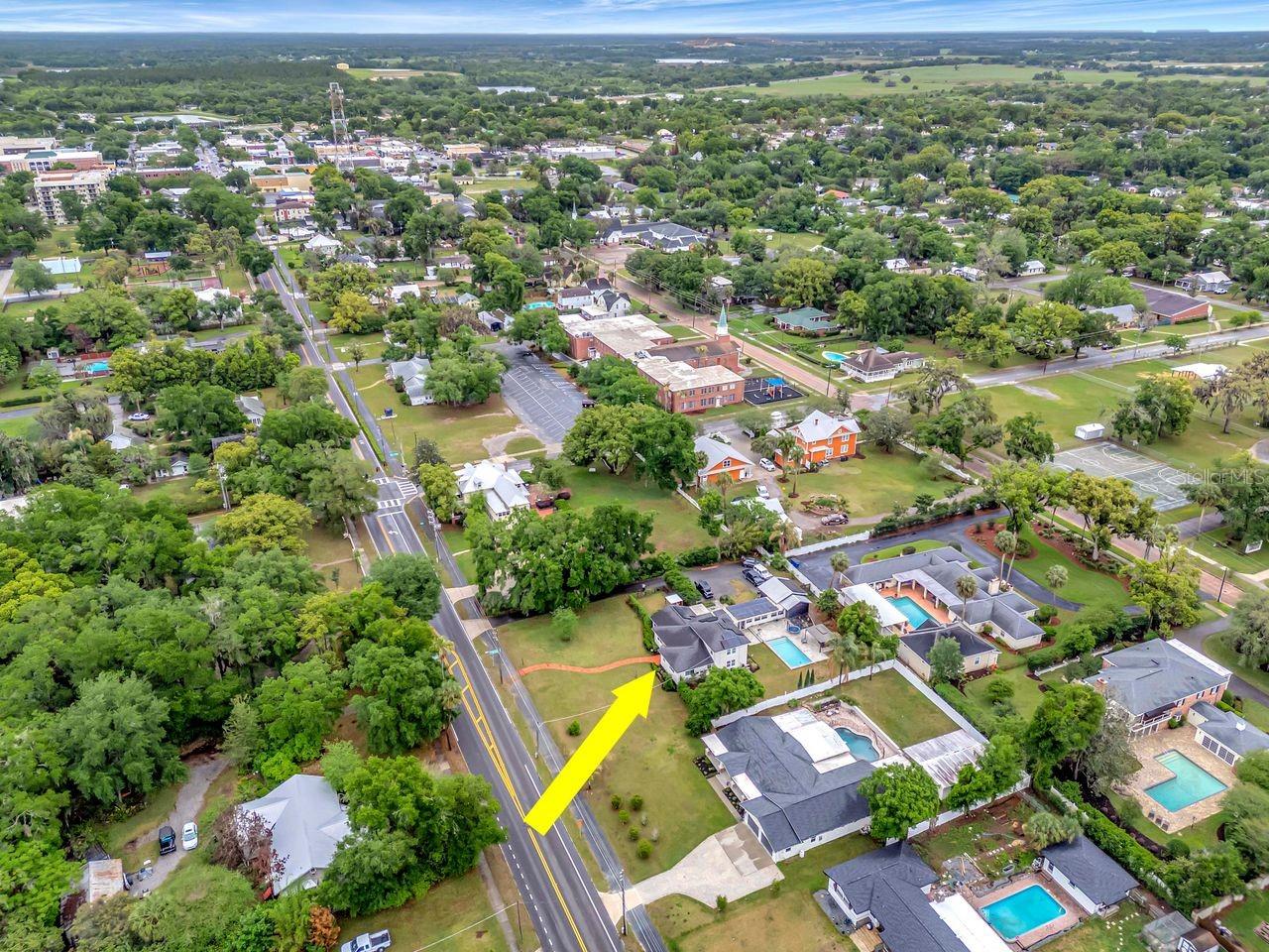 Aerial View of Home - Walk to Historic Downtown Dade City!