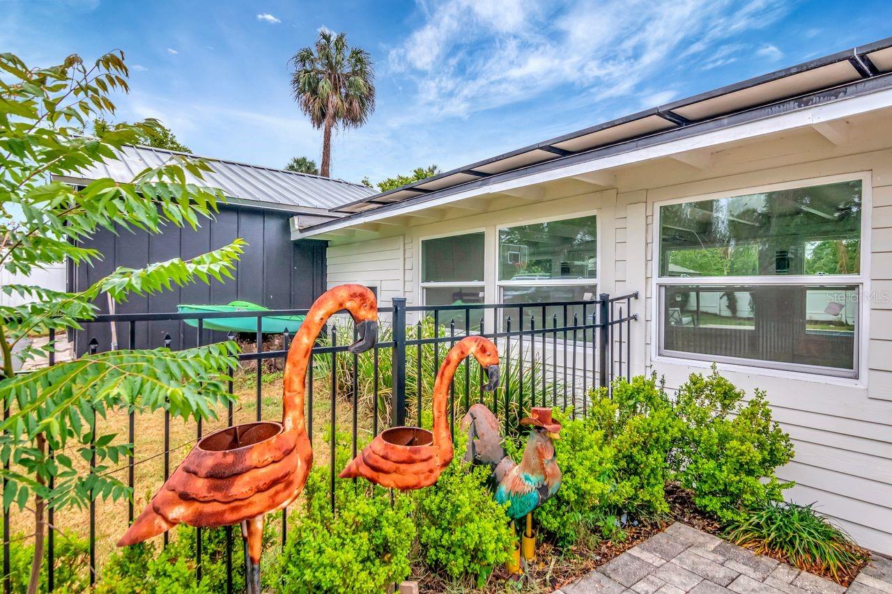 Courtyard and View of Breezeway and Garage