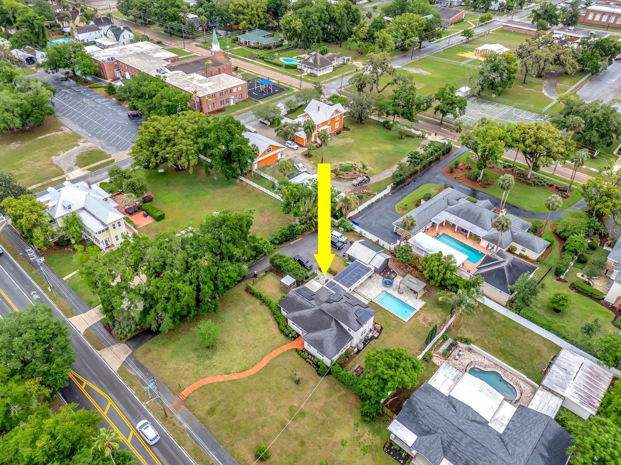 Aerial View of Home - Walk to Historic Downtown Dade City!
