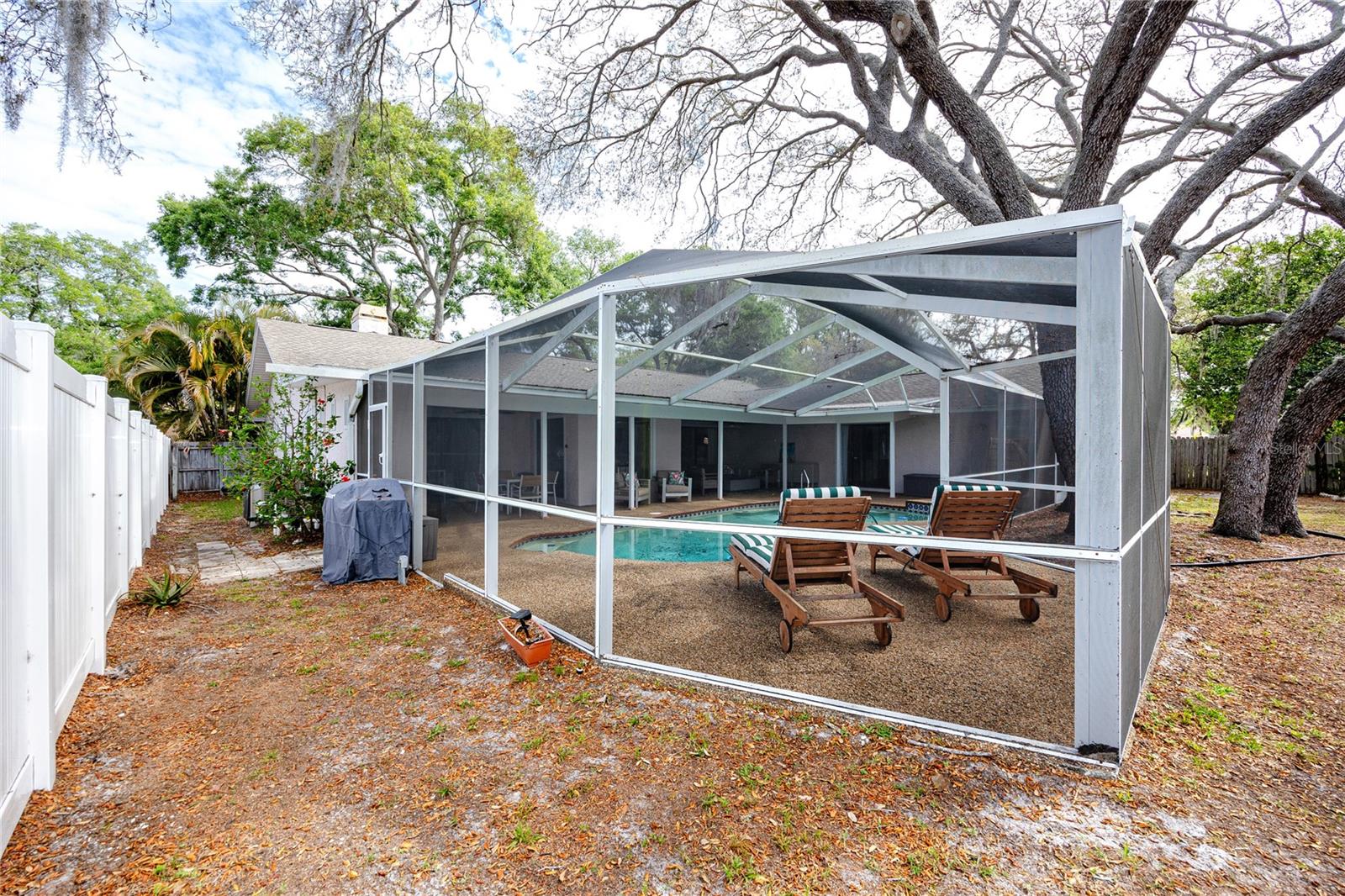 Caged pool and lanai