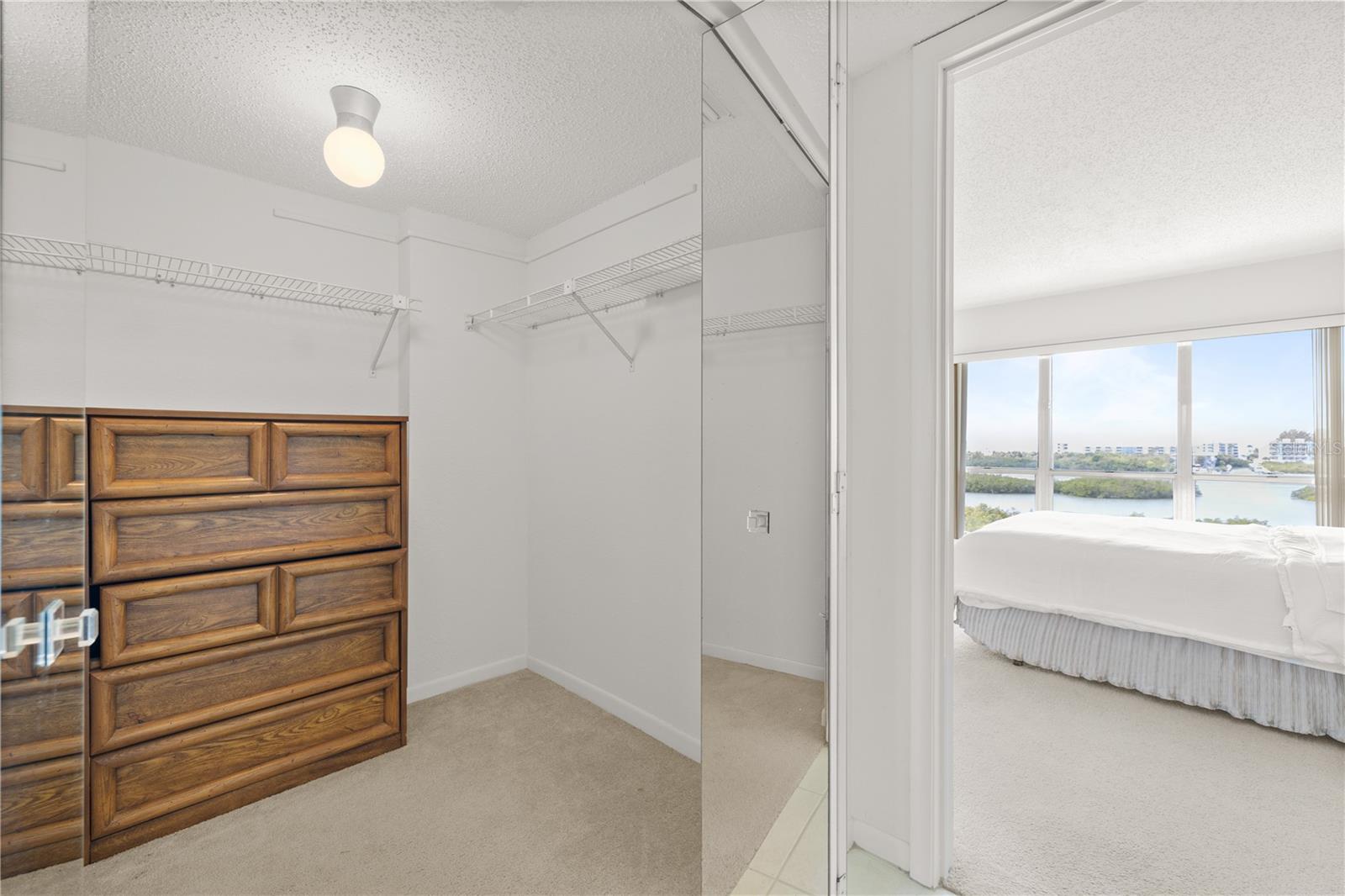 Generous sized walk in closet