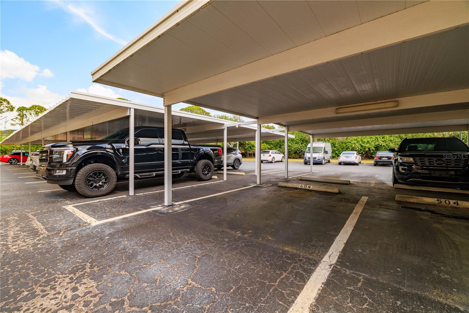 Well lit, covered, assigned parking, right outside the door