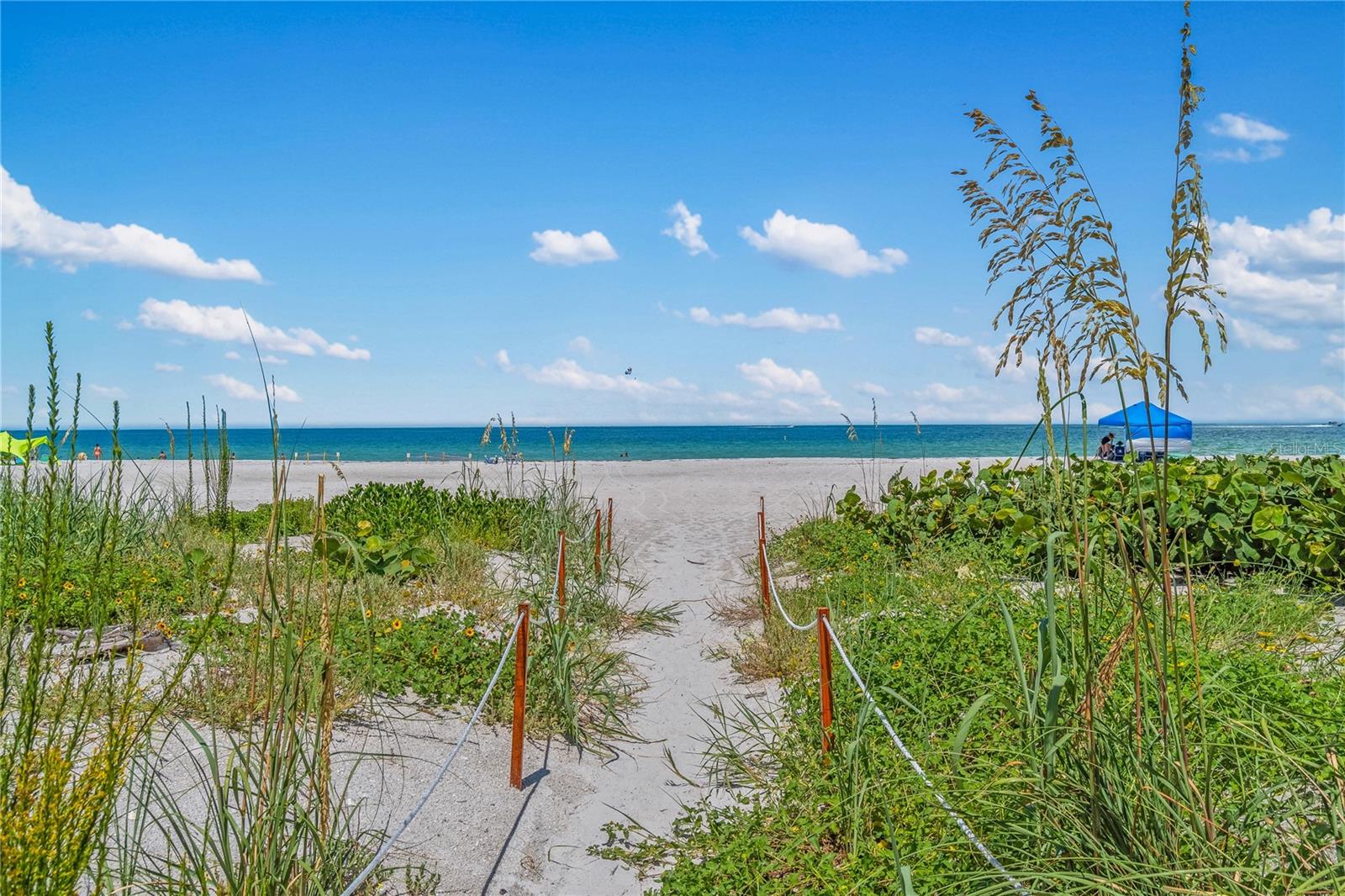 walking path from building to beach