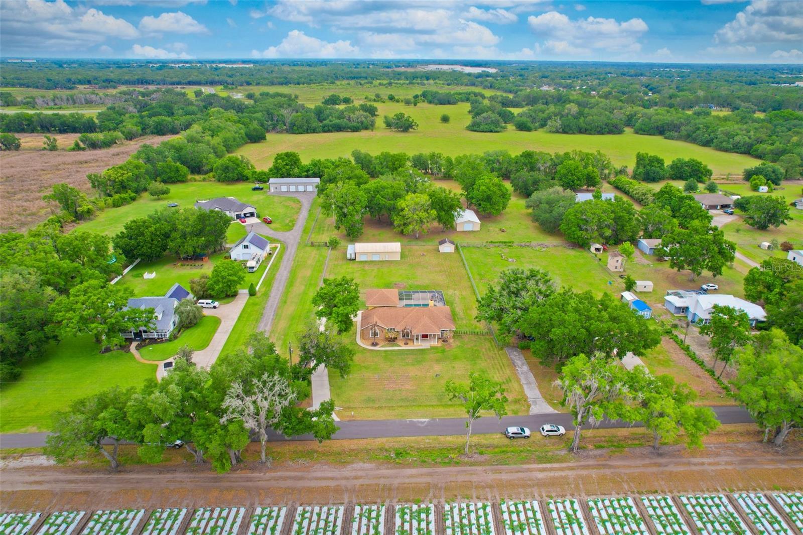 Areial view of house and surrounding properties