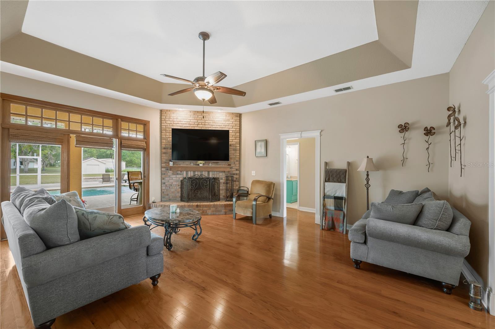 Great room with fireplace.