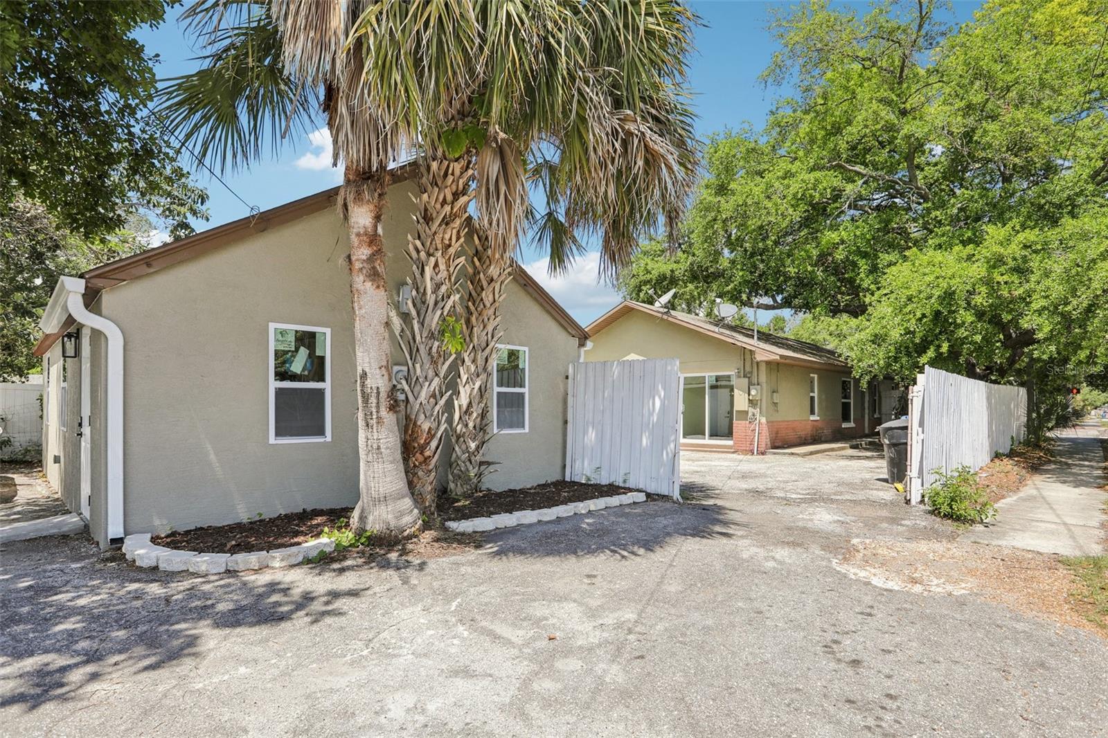 Angular shot of both guest house and main house