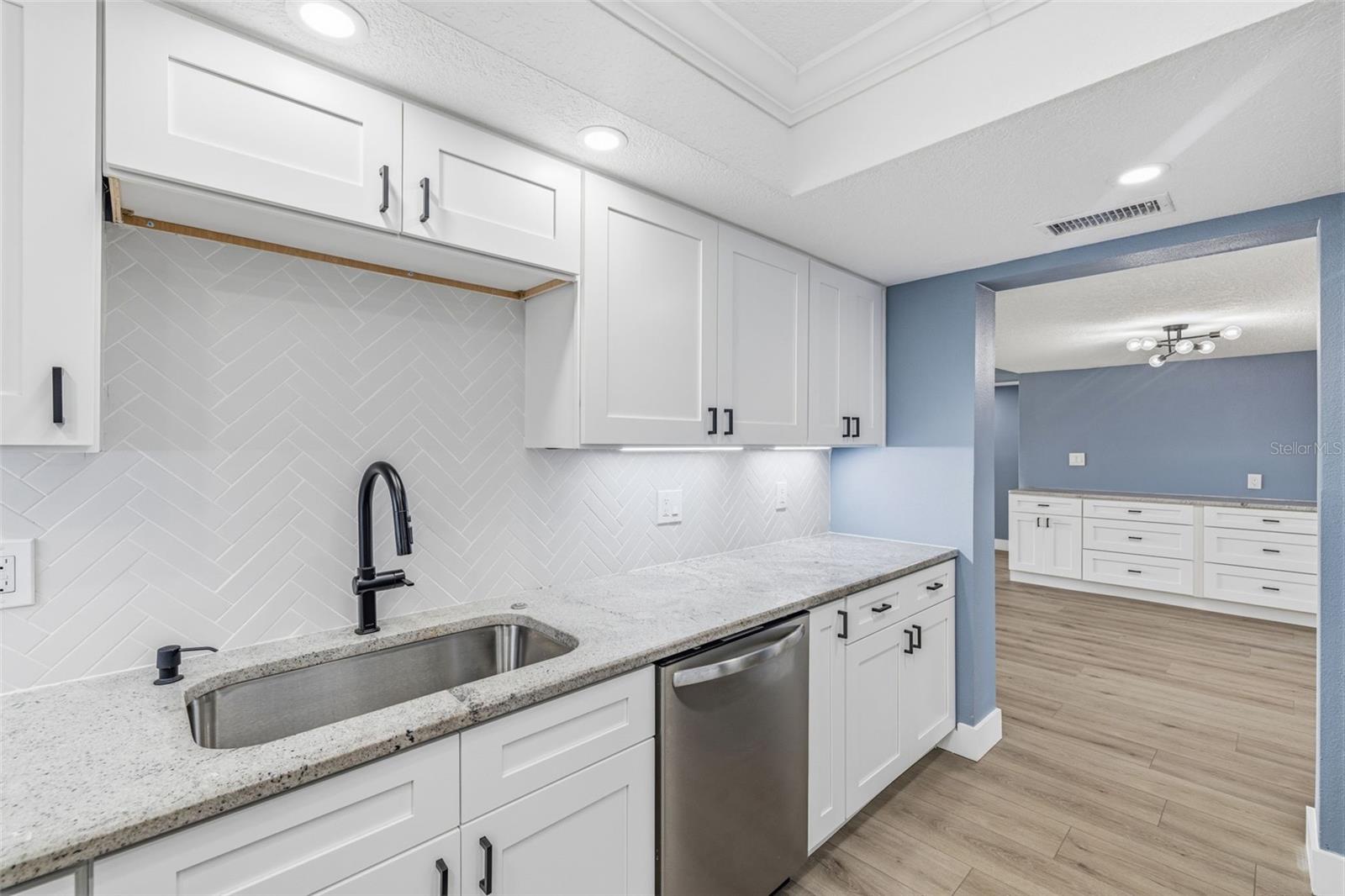 Kitchen looking out to dining area
