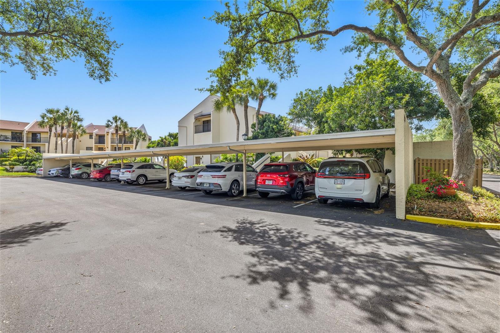 As you enter Seapointe area, covered parking spaces