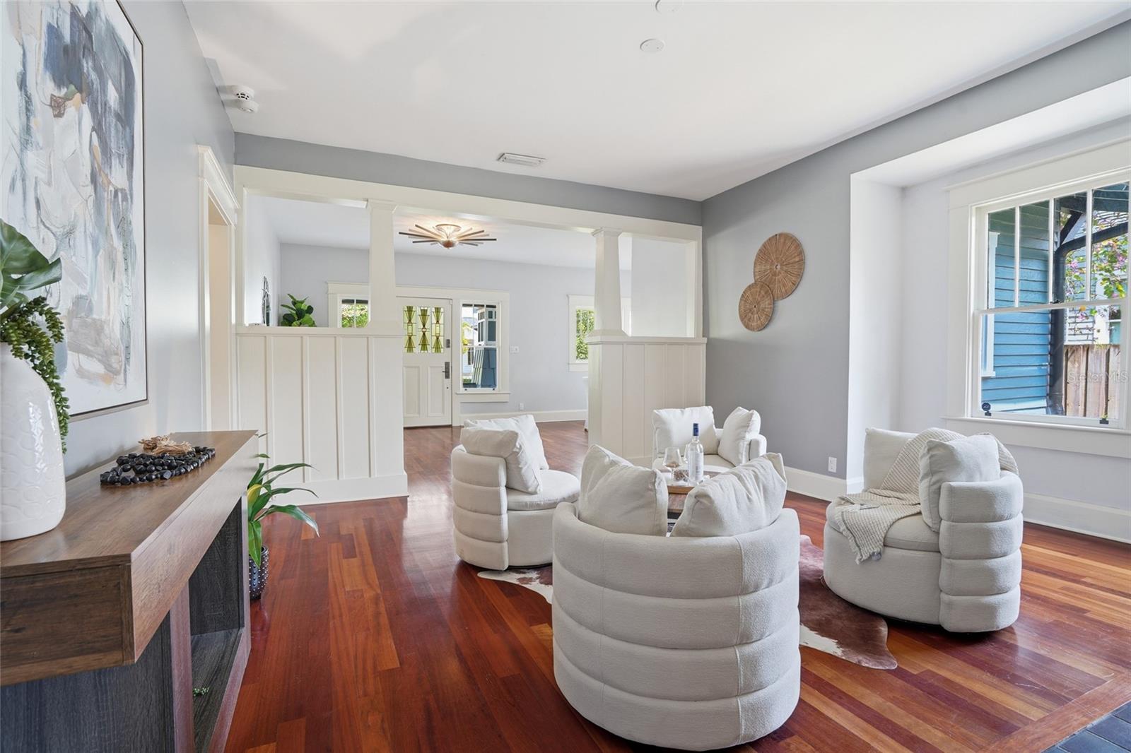 Formal sitting room with fireplace