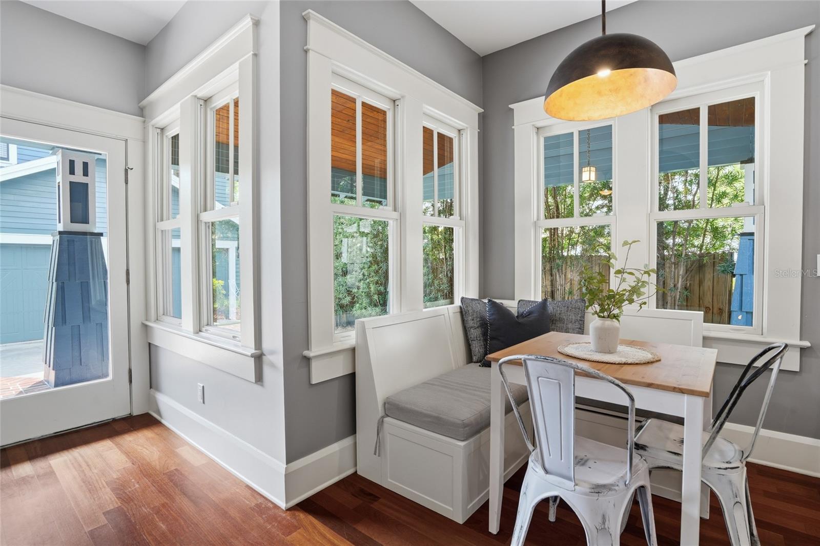 custom built banquette off kitchen