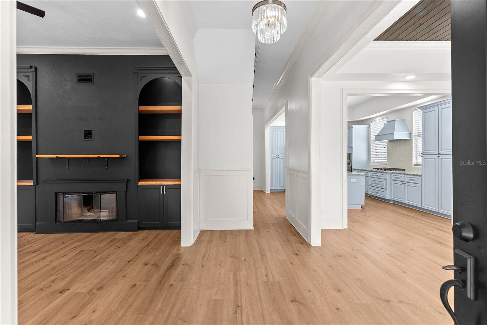 wood burning fireplace