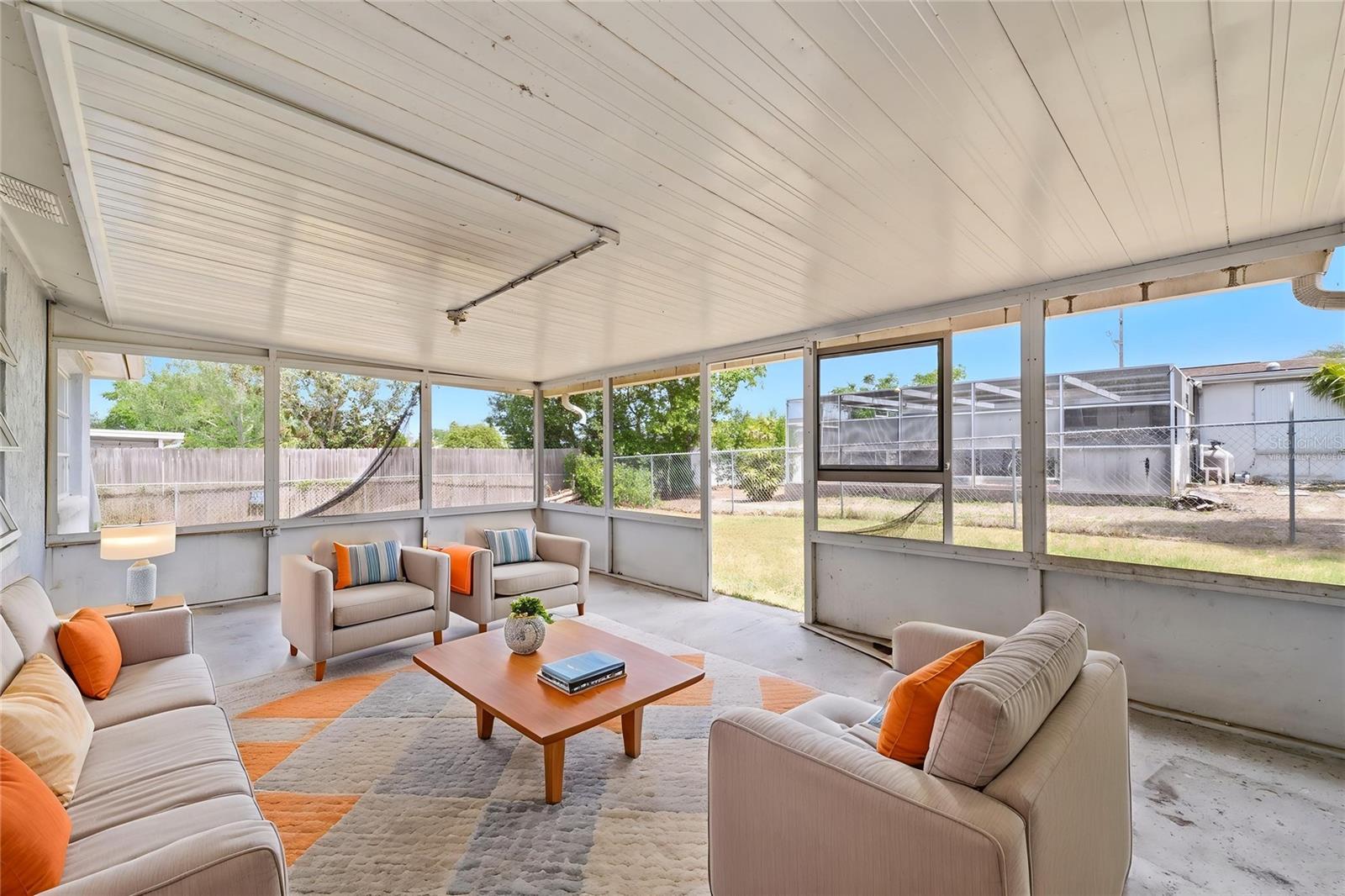 Rear Porch Virtually Staged