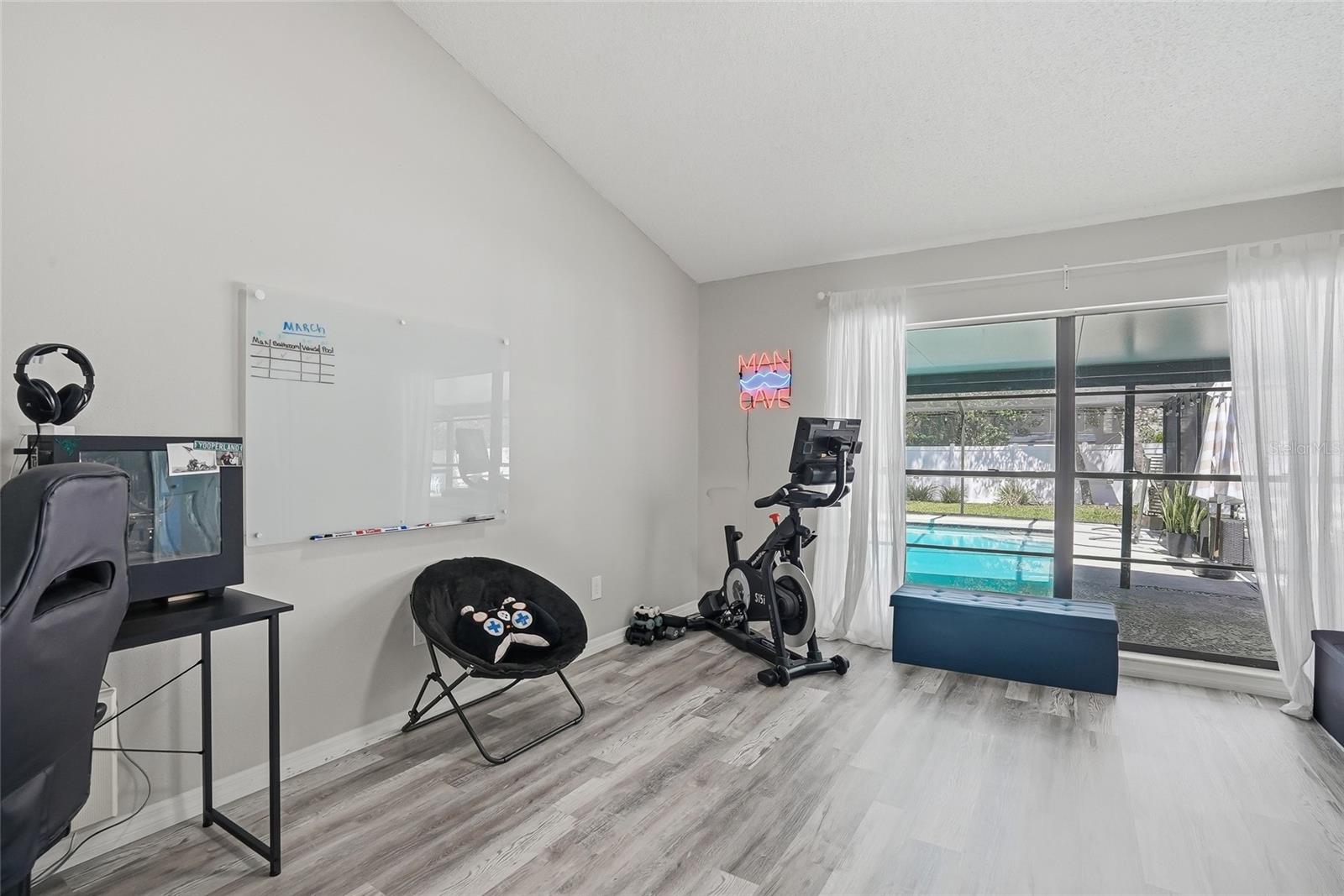 Bedroom currently being used as an office.