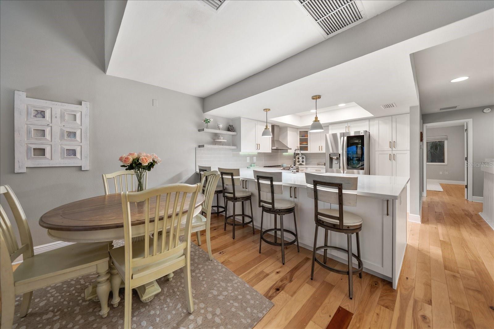 Dining areas provide for informal or formal entertaining and daily living.