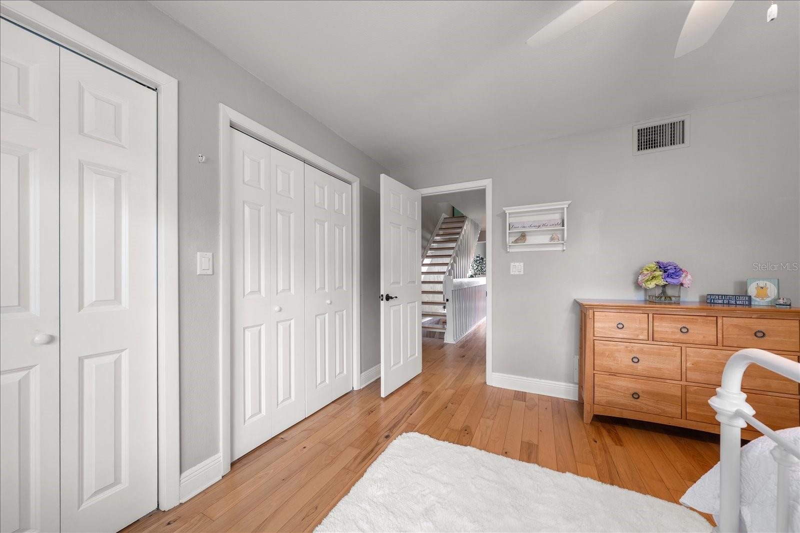 Lots of closet space found in the guest bedroom.