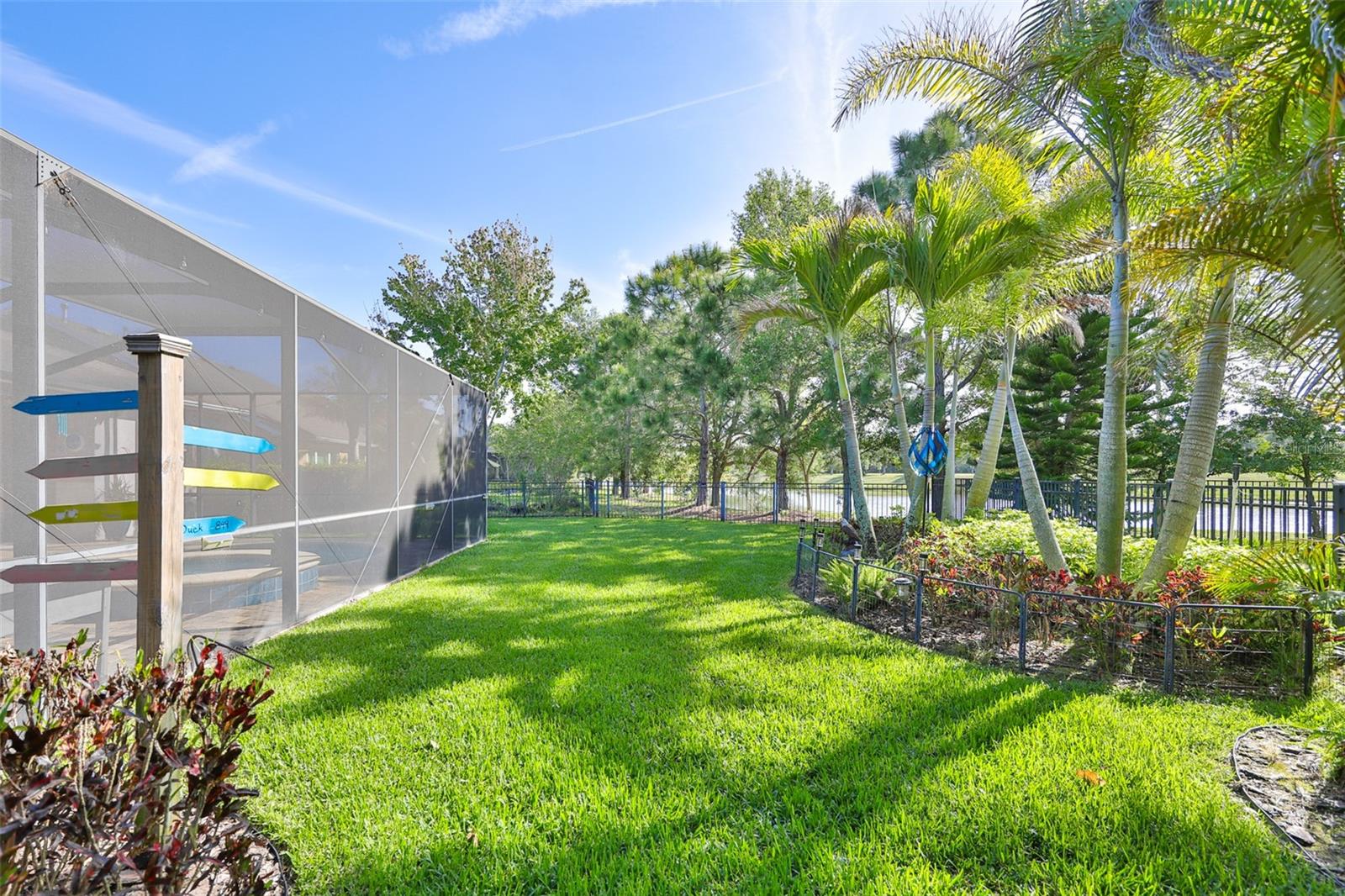 Backyard with pond view