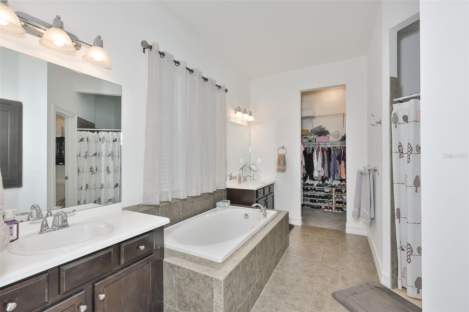 Primary bath with tub and shower