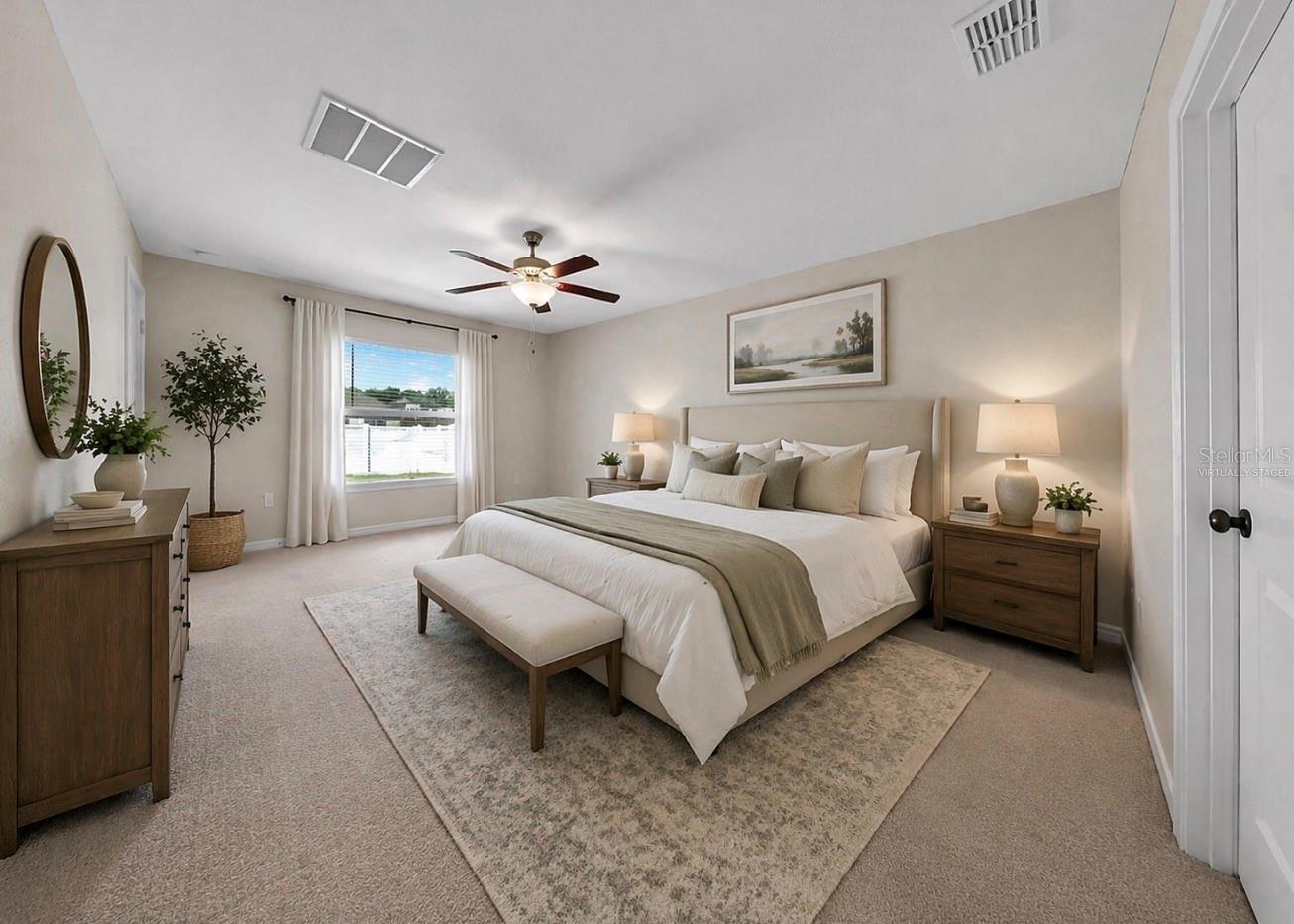 Virtually Staged Primary Bedroom