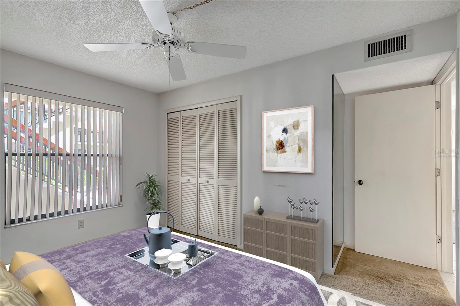 Virtually staged 2nd Bedroom