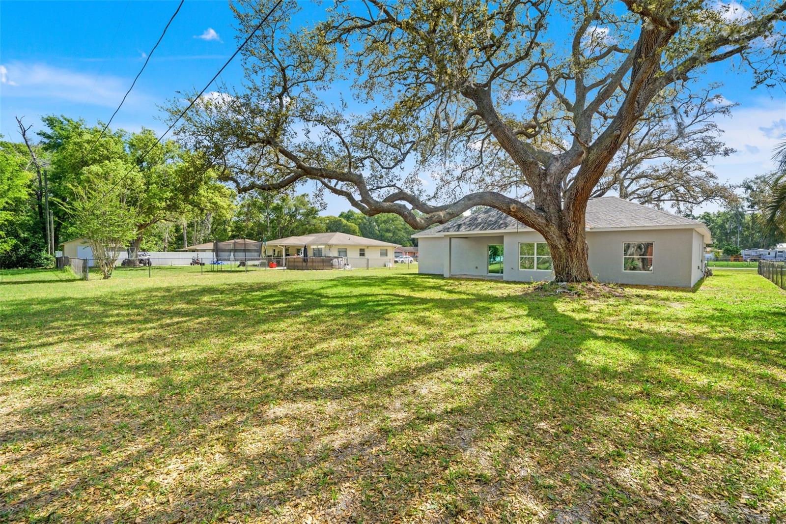 oversized lot with large backyard