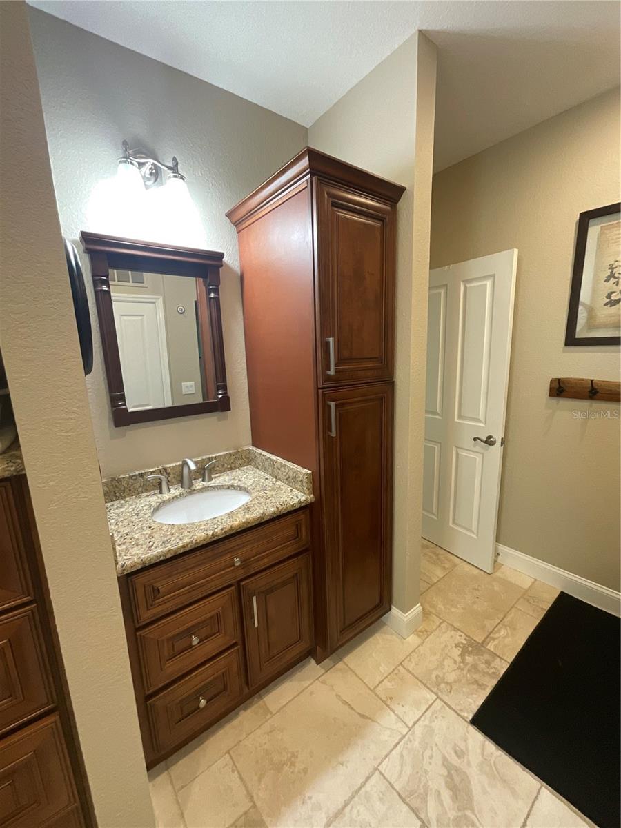 One of two vanities in the Primary bathroom