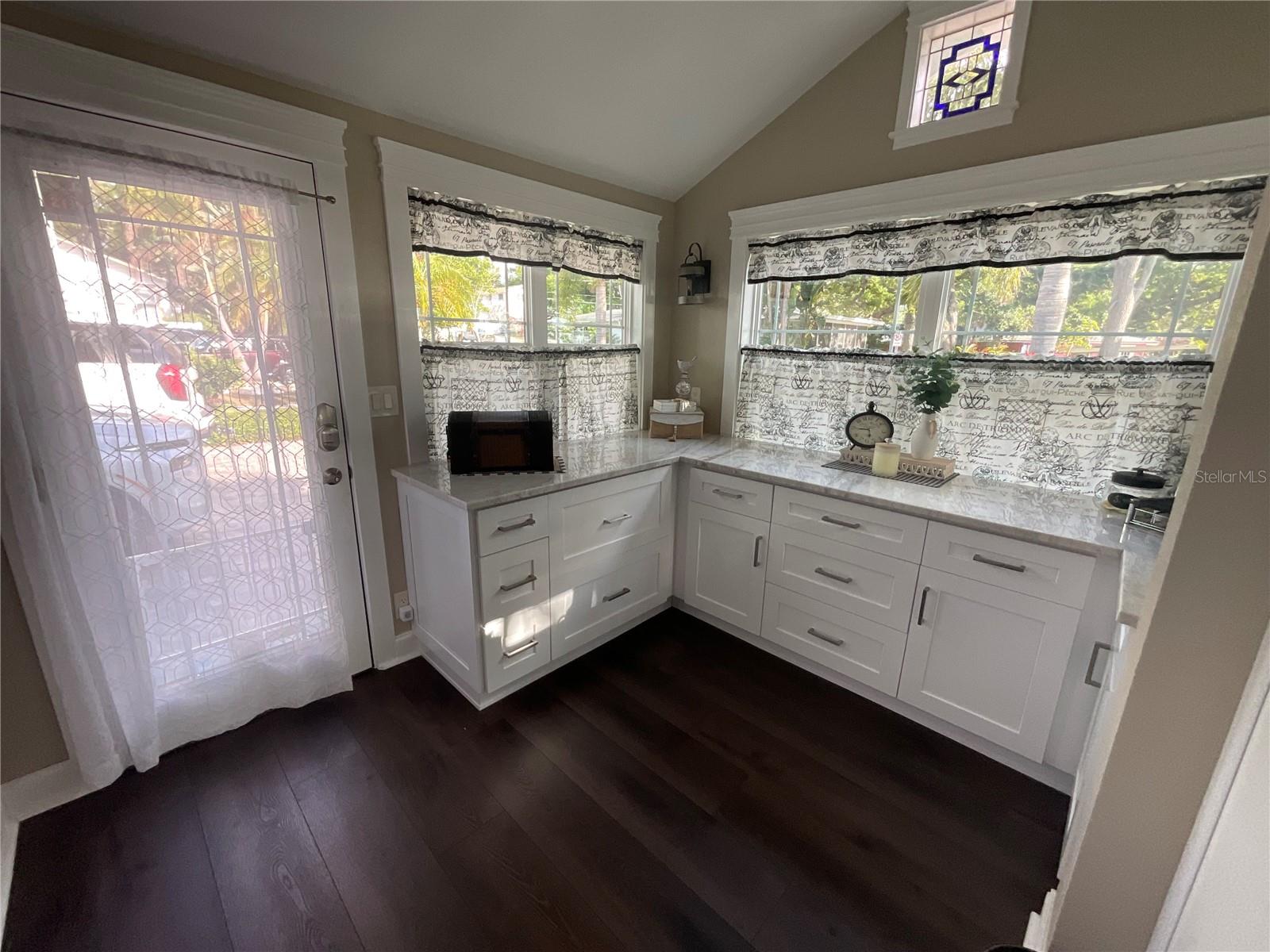 The extended cabinetry to the kitchen