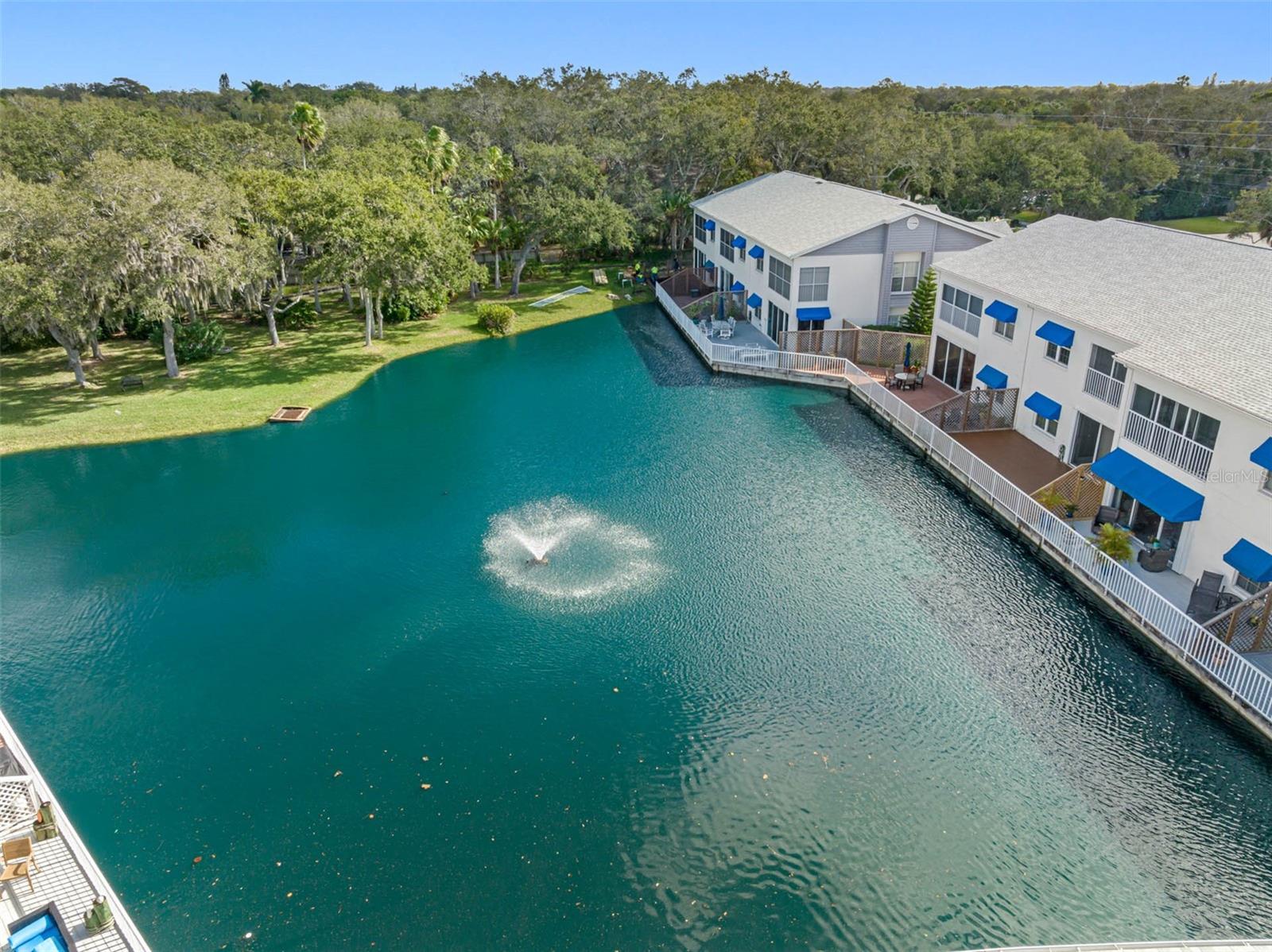 .. Aerial  Shot of the Fresh Water Artesian Spring Fed Ponds and Streams at Shipwatch.. This development is actually on the State Site For Fresh Water in case of an Emergency.