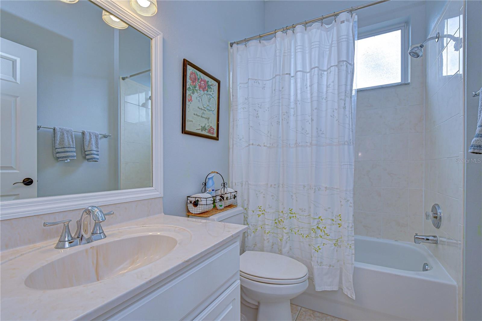Shared bathroom between two bedrooms.