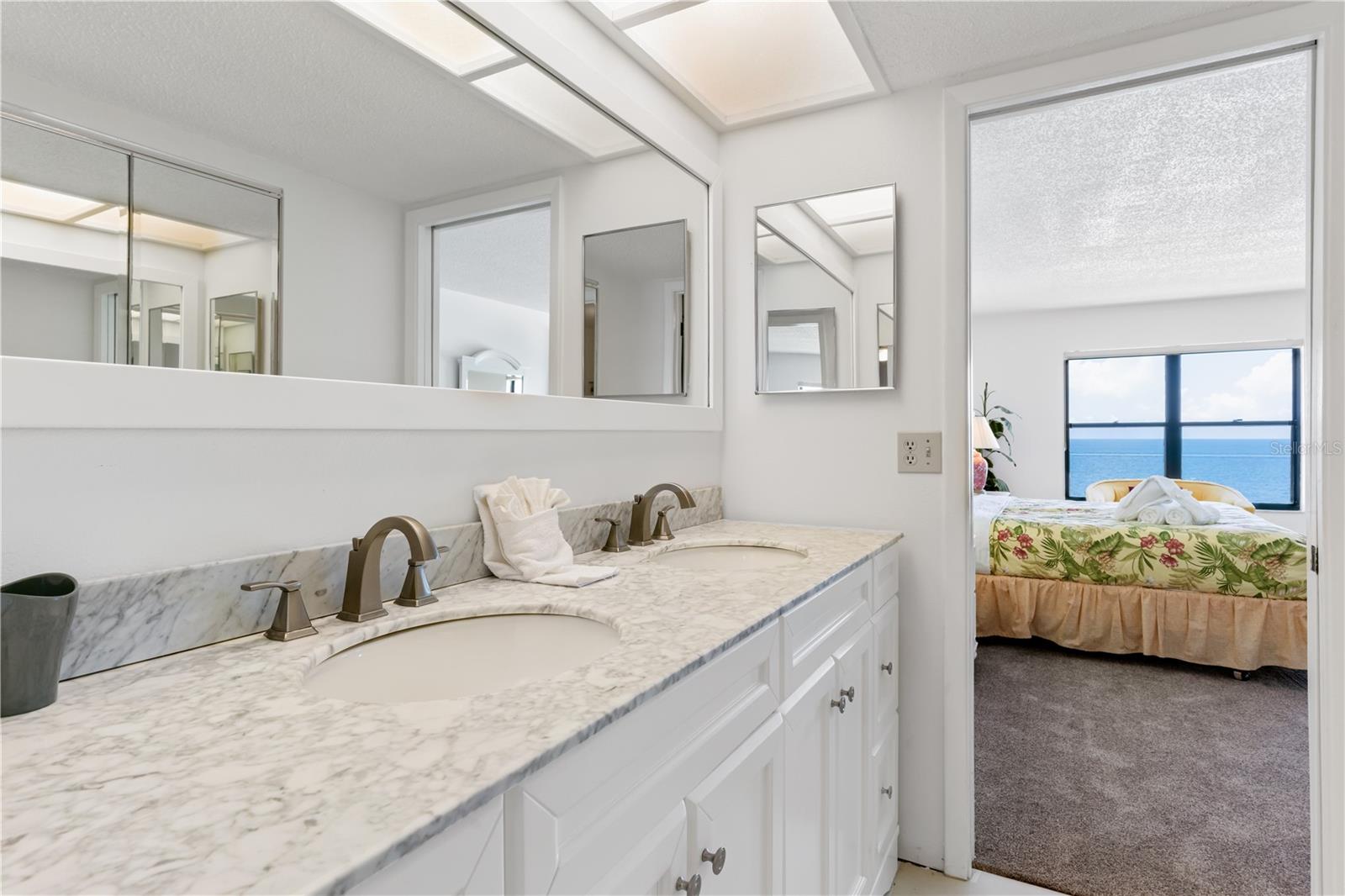 Primary bathroom with double vanities