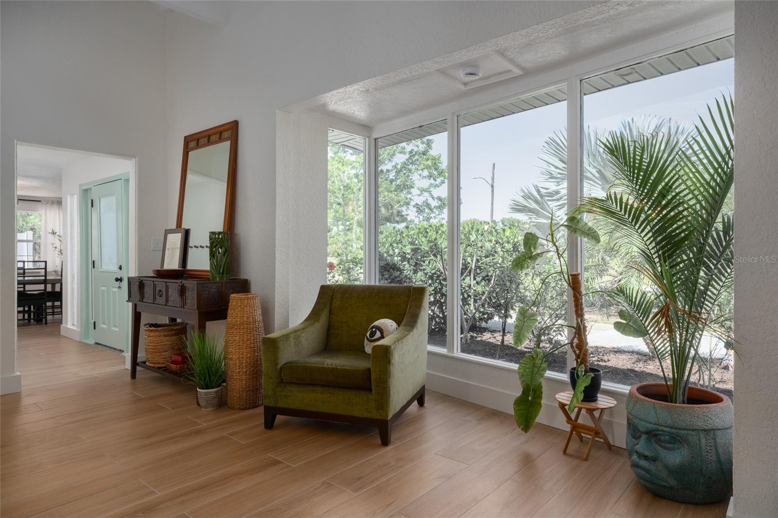 Huge window for golf course views