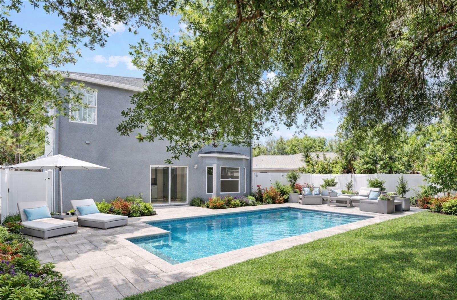 Virtually Staged Backyard Oasis