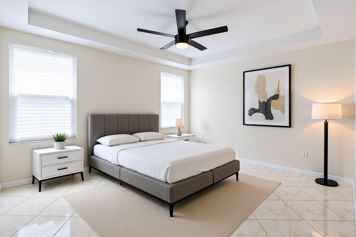 Virtually Staged Primary Bedroom