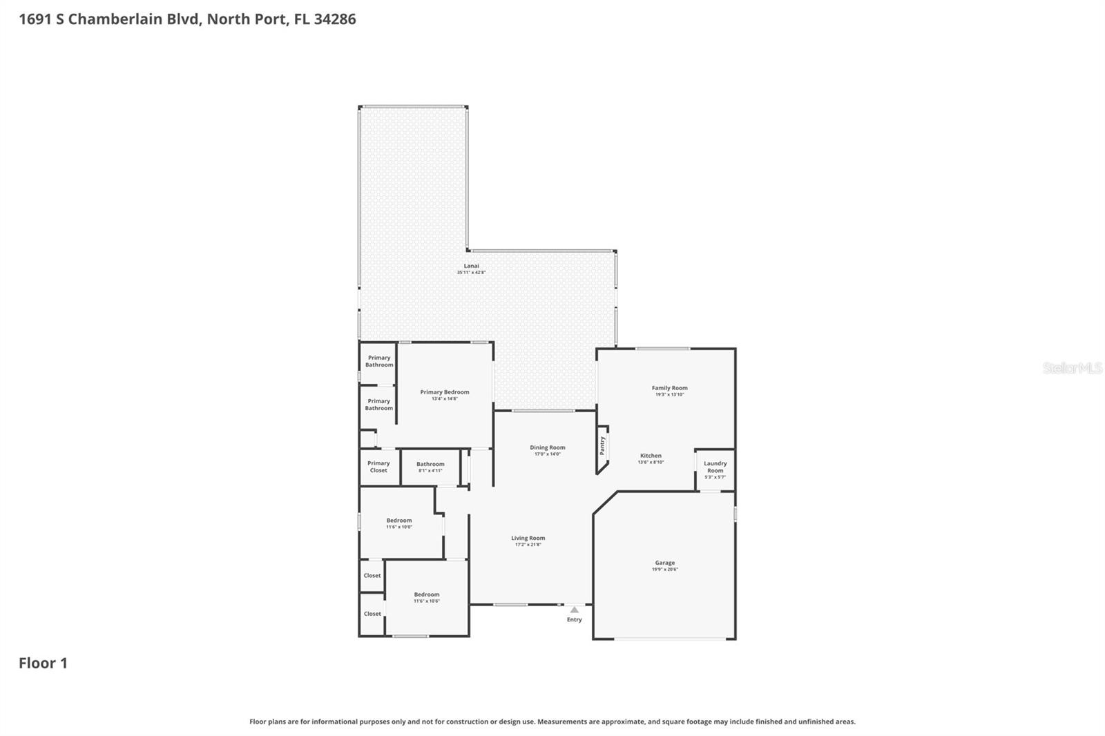 1691 S CHAMBERLAIN BLVD, NORTH PORT, FL, 34286