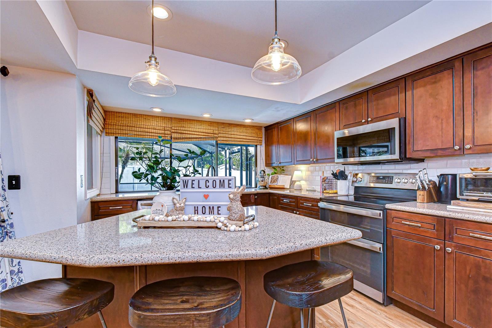 Wood cabinetry offering ample storage.