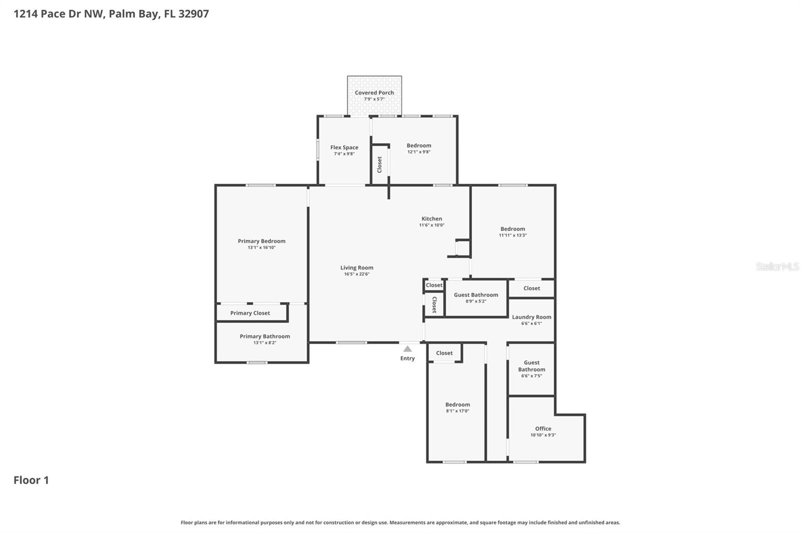 1214 PACE DR NW, PALM BAY, FL, 32907
