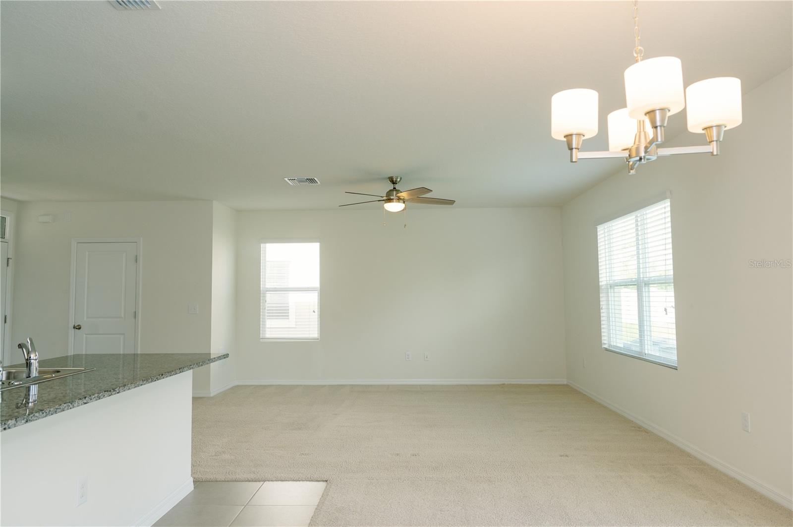 View from dinning area to livingroom