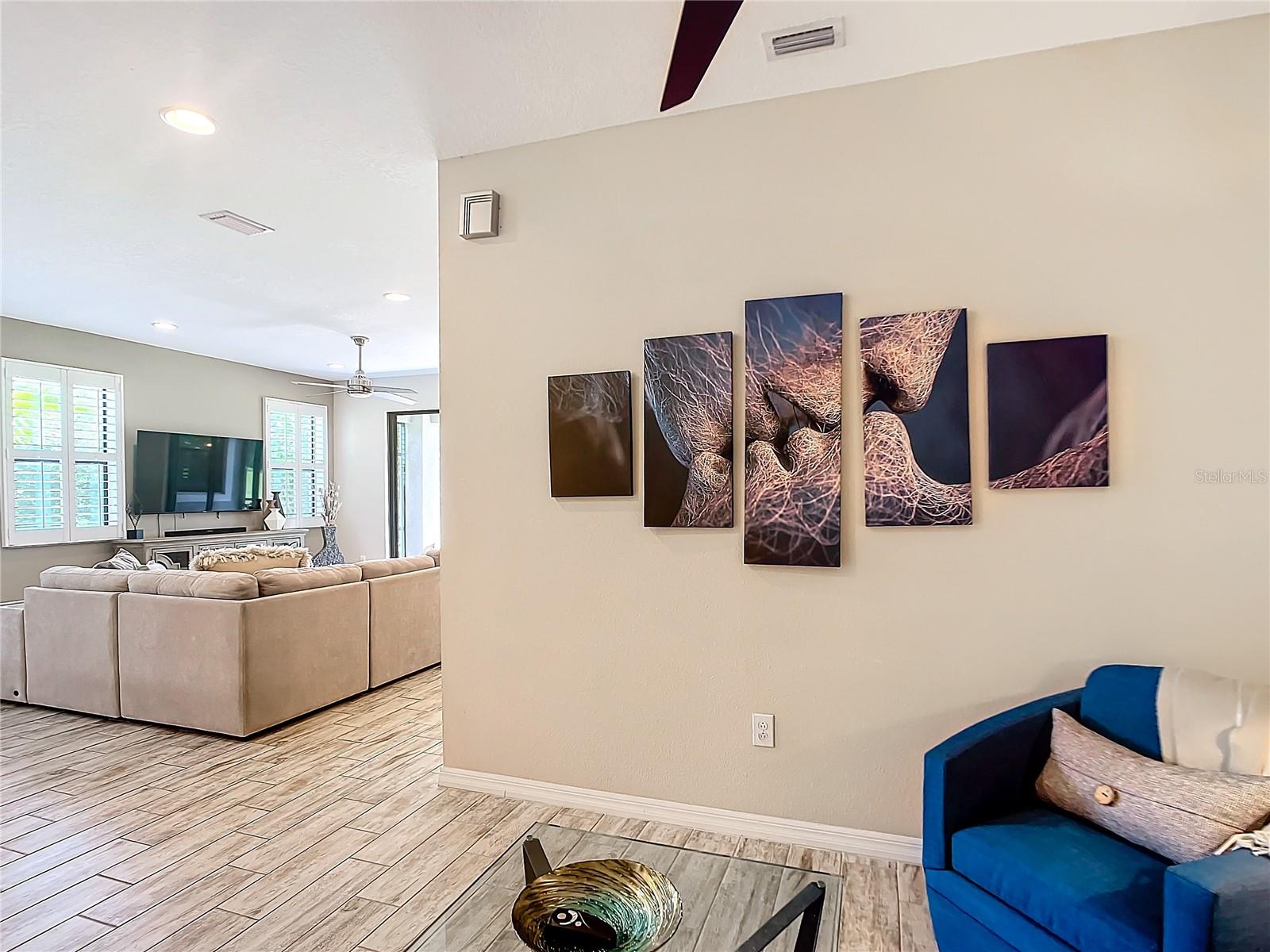 Sitting room to family room