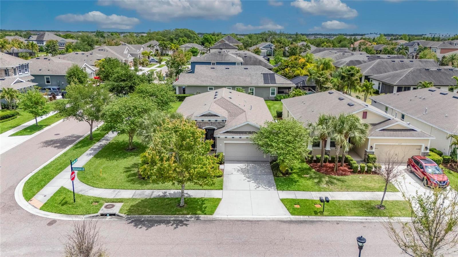 Aerial Overview of Corner Lot