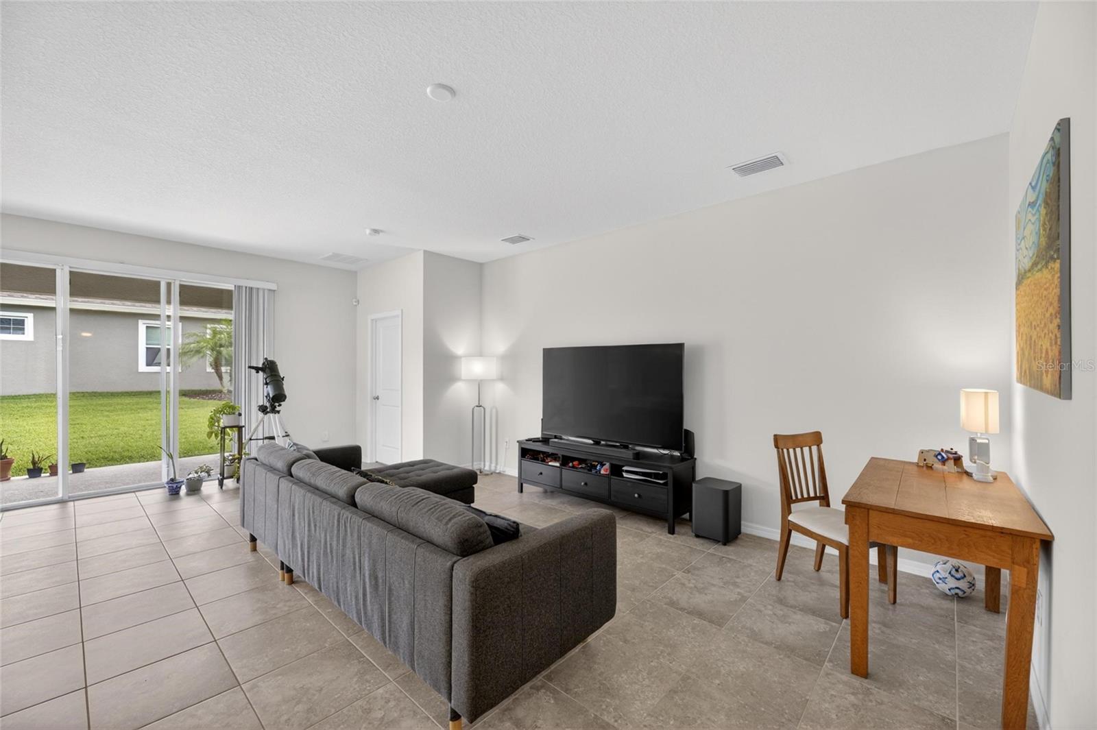 Great Room with Rear Yard View